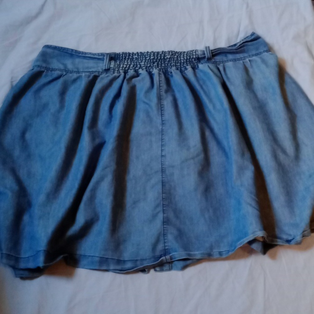 Ashley Stewart , Blue Button Front Mini Skirt, Size 22 - Picture 7 of 8